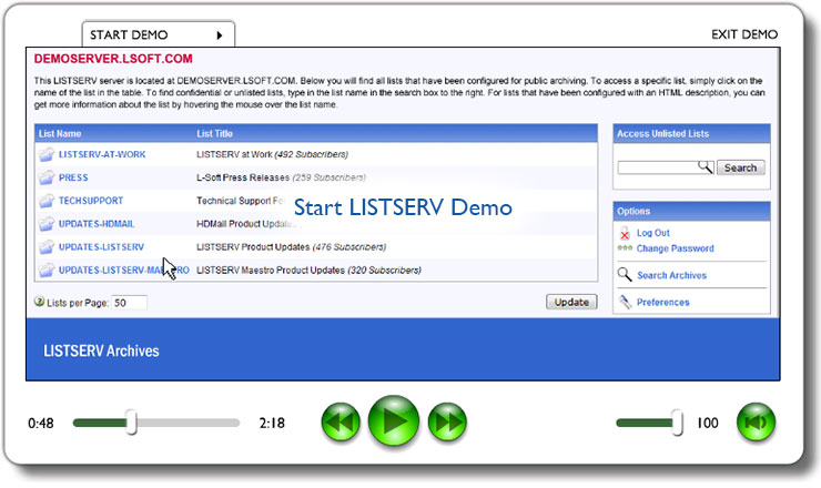 Start Your LISTSERV Demo