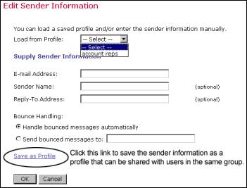 Edit sender information