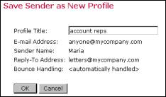 Save sender as new profile