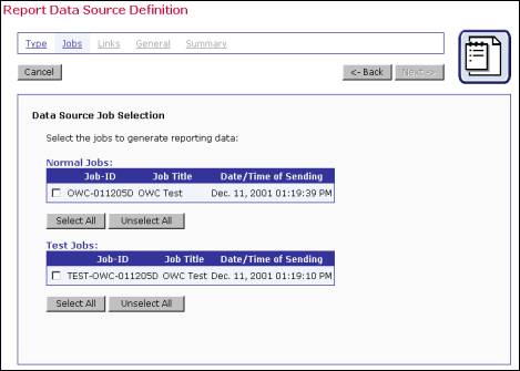 Data source jobs screen shot