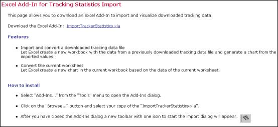 Excel add-in for tracking statistics