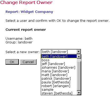 change report owner