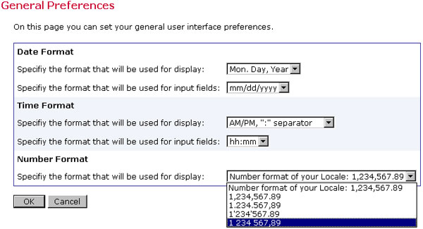 general user preferences