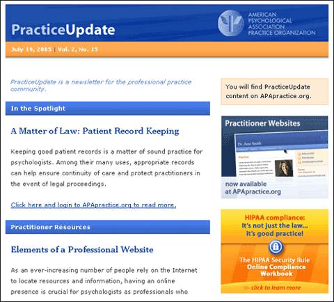 APAPO's PracticeUpdate Newsletter