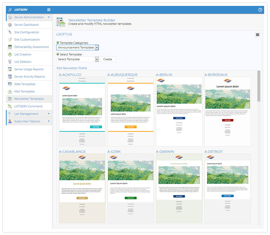 LISTSERV Announcement Templates LISTSERV Announcement Templates