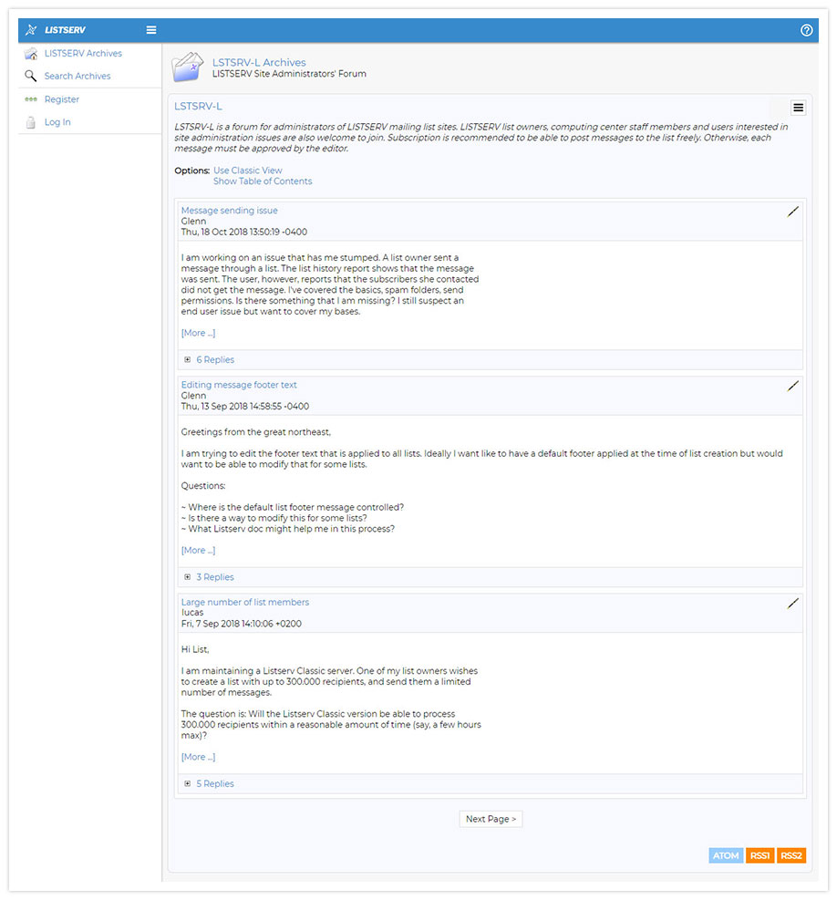 LISTSERV Archives Forum View LISTSERV Archives Forum View