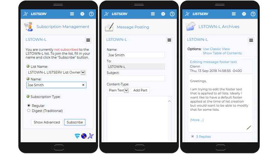 LISTSERV on Mobile Phones LISTSERV on Mobile Phones