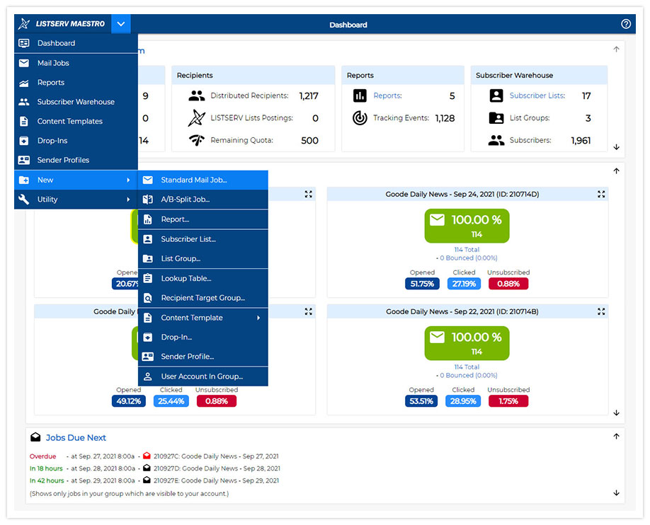 LISTSERV Maestro Job Creation LISTSERV Maestro Job Creation