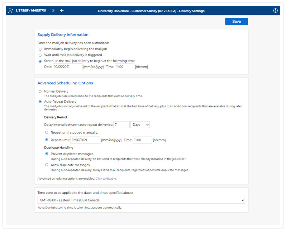 LISTSERV Maestro Scheduling LISTSERV Maestro Scheduling