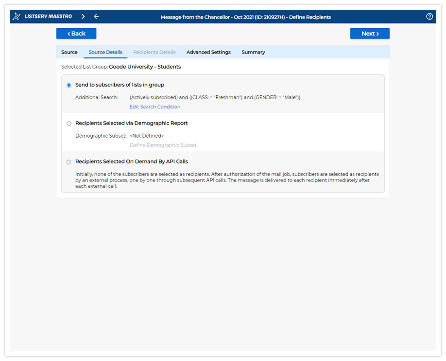 LISTSERV Maestro Target Groups LISTSERV Maestro Target Groups