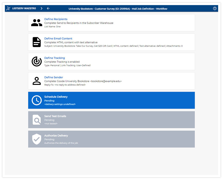 LISTSERV Maestro Job Workflow LISTSERV Maestro Job Workflow