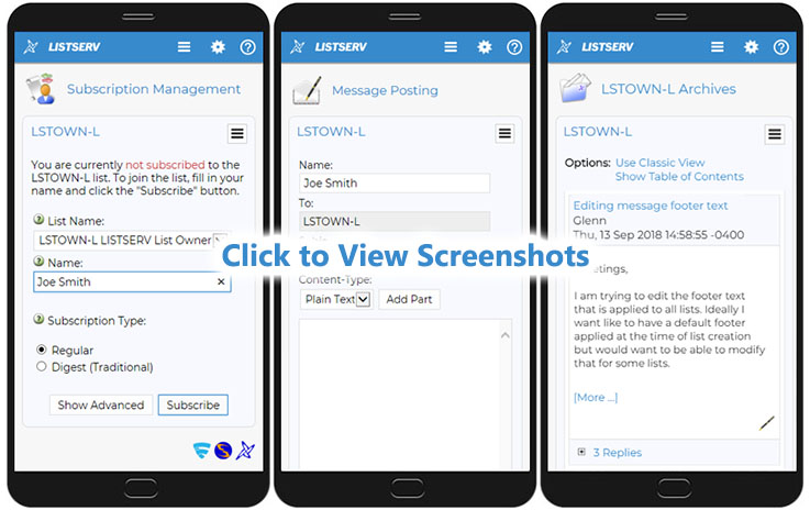 Click to View LISTSERV 17.0 Screenshots