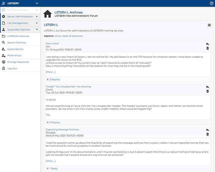 LISTSERV Discussion Groups