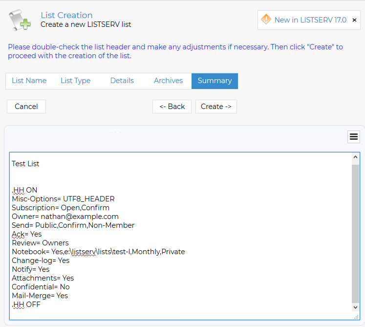ListCreation_Summary
