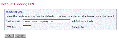 Default tracking URL
