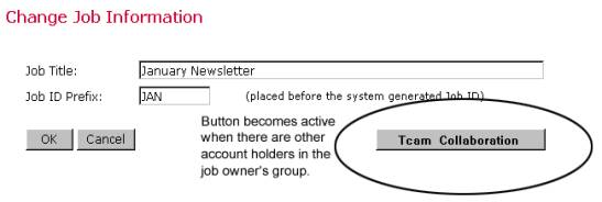 Change Job Information screen capture