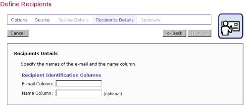 Recipients details from LISTSERV selected database