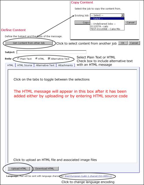 Defining content screen shot