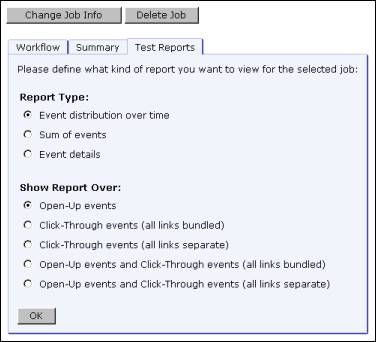 Test reports screen shot