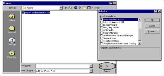 Browser for add-in file