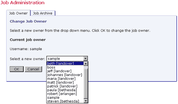 Change the job owner