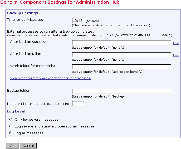 Configuring backup time