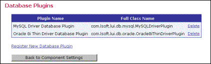 Database plugins