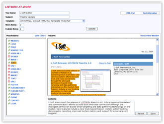 LISTSERV Newsletter Content Definition