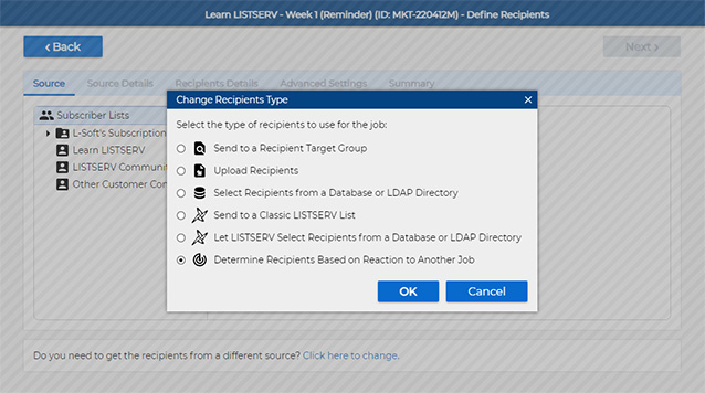 Determine Recipients Based on Another Job