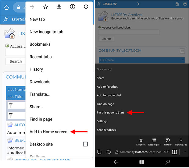 LISTSERV 17.0 on Android and Windows Phones