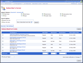 LISTSERV 15.0 Screenshot