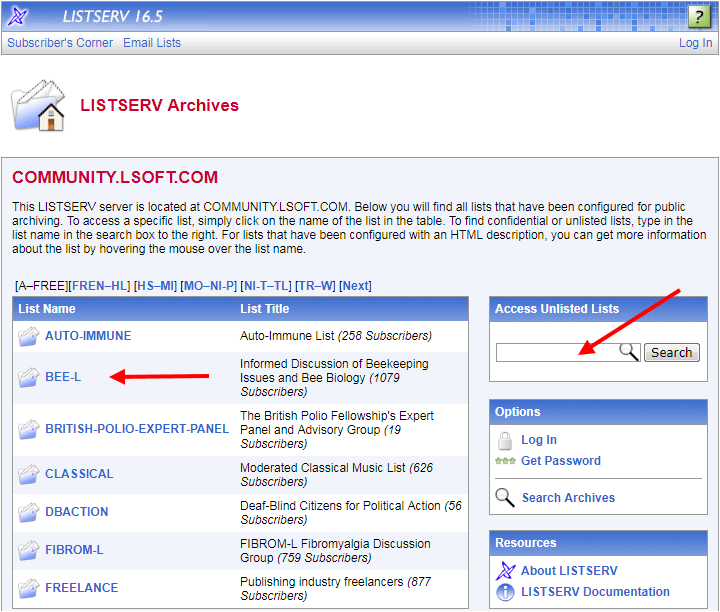LISTSERV Home Page