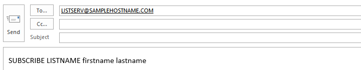 SUBSCRIBE Command to LISTSERV