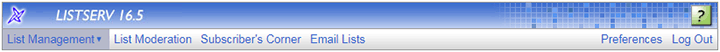 List Management Menu