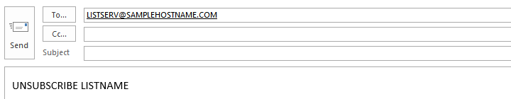 UNSUBSCRIBE Command to LISTSERV
